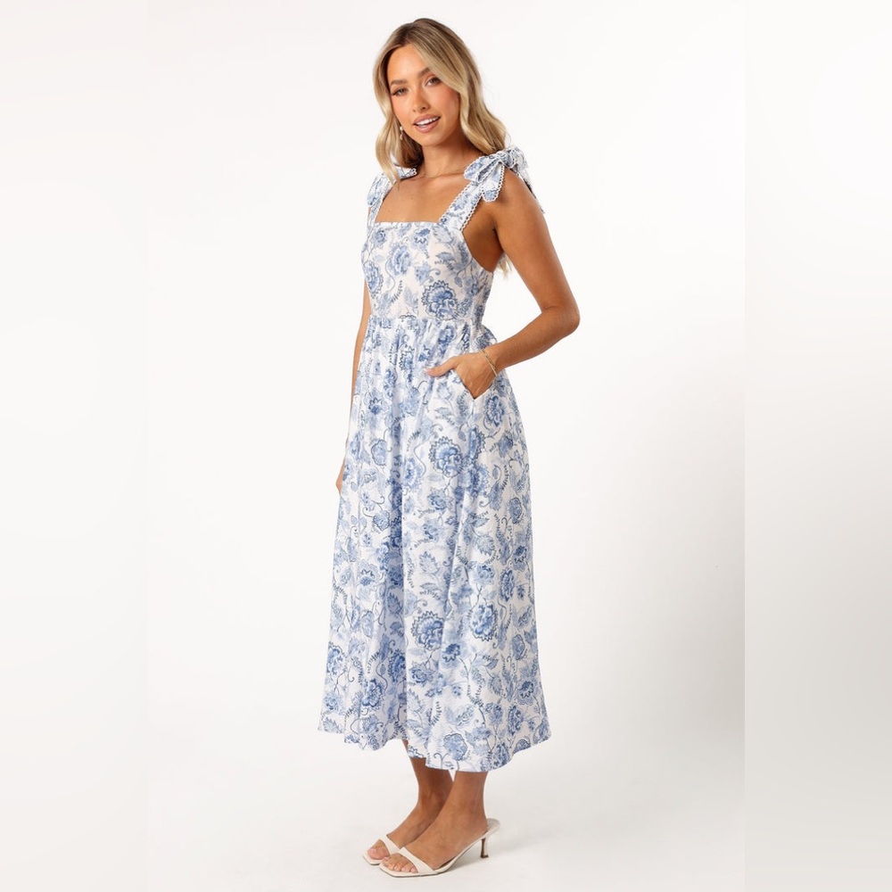 Petal & pup floral tie strap midi dress nwot - Picture 2 of 5